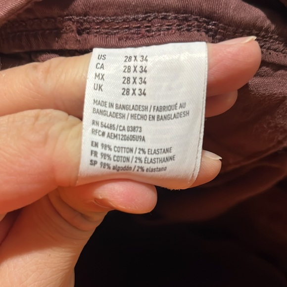 American Eagle men’s 28x34 Maroon Dress Pants - Picture 6 of 8